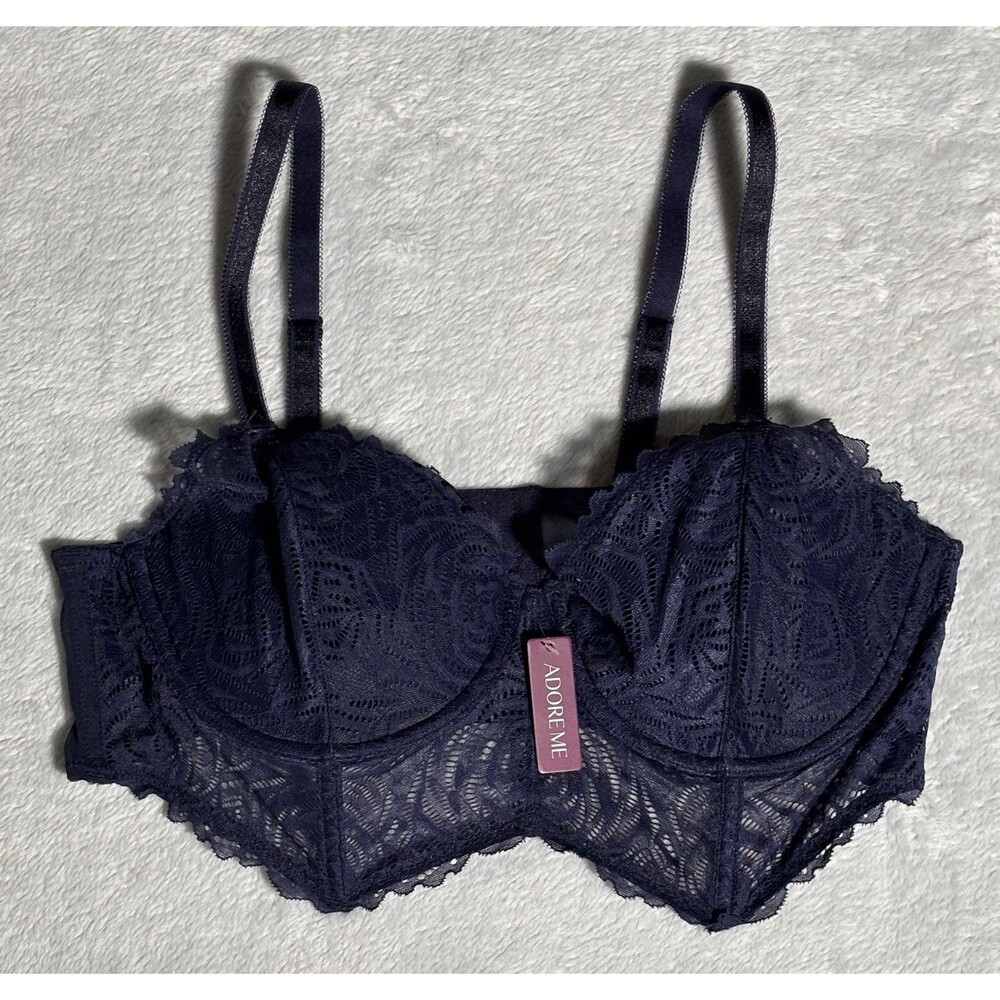 Adore Me Size 38C Lucinda Demi Bra Evening Blue